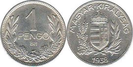 coin Hungary 1 pengo 1938
