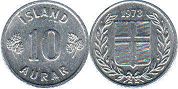 coin Iceland 10 aurar 1973