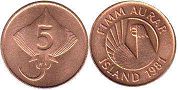 coin Iceland 5 aurar 1981