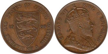coin Jersey 1/12 shilling 1909