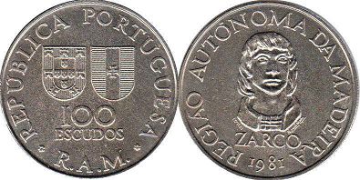 coin Madeira 100 escudos 1981