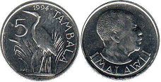 coin Malawi 5 tambala 1994