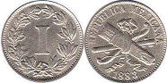 moneda Mexicana 1 centavo 1883