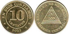 coin Nicaragua 10 centavos 2002
