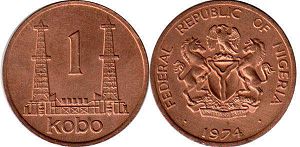 coin Nigeria 1 kobo 1974