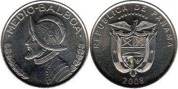 coin Panama 1/2 balboa 2008