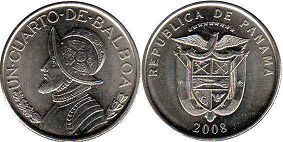 moneda Panamá 1/4 balboa 2008