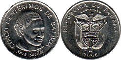 moneda Panamá 5 centésimos 2006