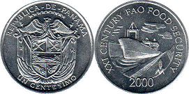 moneda Panamá 1 centesimo 2000