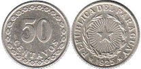 coin Paraguay 50 centavos 1925