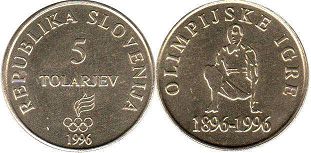 coin Slovenia 5 tolarjev 1996