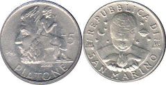 moneta San Marino 5 lire 1996