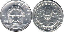 coin San Marino 1 lira 1996