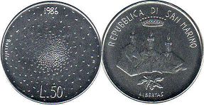 moneta San Marino 50 lire 1986