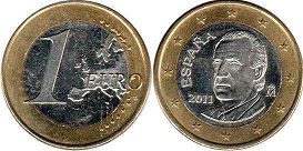 mince Španělsko 1 euro 2011