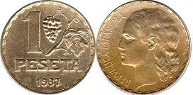 coin Spain 1 peseta 1937