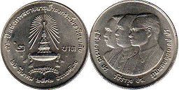 coin Thailand 2 baht 1989