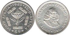 coin South Africa 5 cents 1963