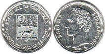 moneda Venezuela 50 centimes 1960