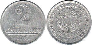 moeda brasil 2 cruzeiros 1961