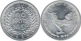 coin Cambodia 10 sen 1959