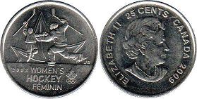 piece canadian pièce commémorative 25 cents 2009