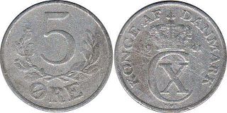 coin Denmark 5 ore 1941