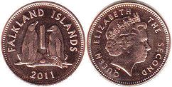 coin Falkland 1 penny 2011