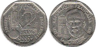 moneda Francia 2 francos 1995