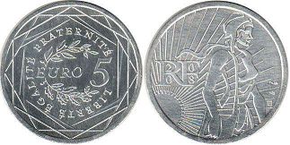 pièce de monnaie France 5 euro 2008