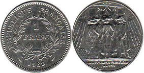 piece France 1 franc 1989