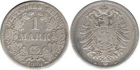 coin German Empire 1 mark 1874