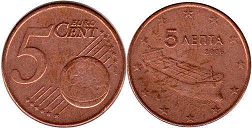 pièce Grèce 5 euro cent 2006