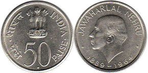 coin India 50 paise 1964