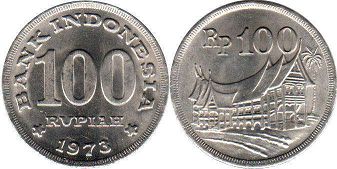 coin Indonesia 100 rupiah 1973