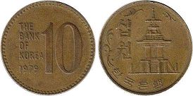 coin South Korea 10 won 1979