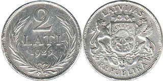 coin Latvia 2 lati 1925