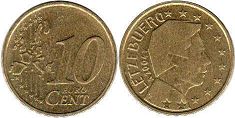pièce de monnaie Luxembourg 10 euro cent 2004