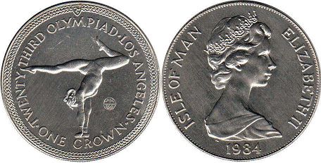 coin Isle of Man crown 1984