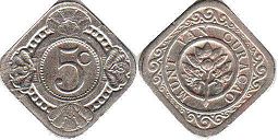 coin Curacao 5 cents 1948