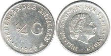 coin Netherlands Antilles 1/4 gulden 1967