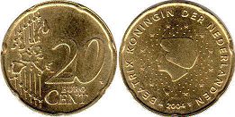 Münze Niederlande 20 Euro Cent 2004