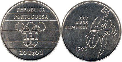 coin Portugal 200 escudos 1992