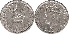 coin Rhodesia 1 shilling 1947