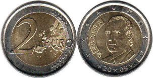mynt Spanien 2 euro 2009