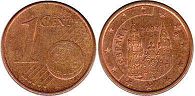 coin Spain 1 euro cent 2007
