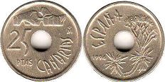 coin Spain 25 pesetas 1994