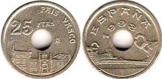 monnaie Espagne 25 pesetas 1993