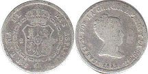 moneda España plata 2 reales 1851