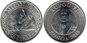 coin Tonga 50 seniti 2015